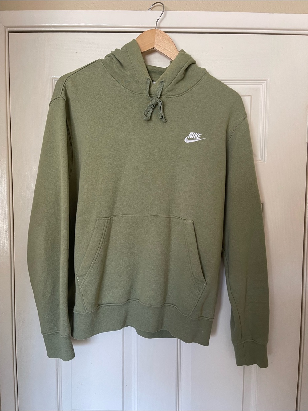 Nike Olive Pullover Hoodie with White Logo